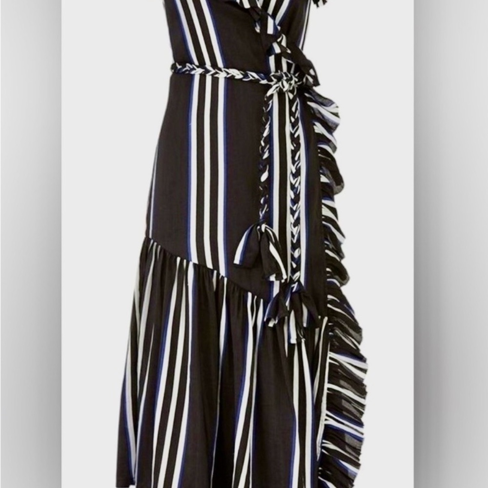 Apiece Apart Striped Ruffle Maxi Dress - Picture 2 of 7